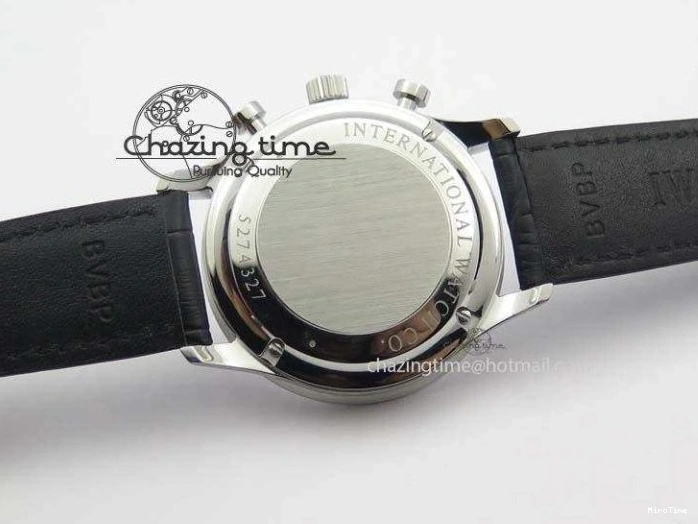 MIROTIME 0517 Reliable Portuguese IW371447 ZF 1:1 Best Edition SS Black Dial On Black Leather Strap A79350 V 7274